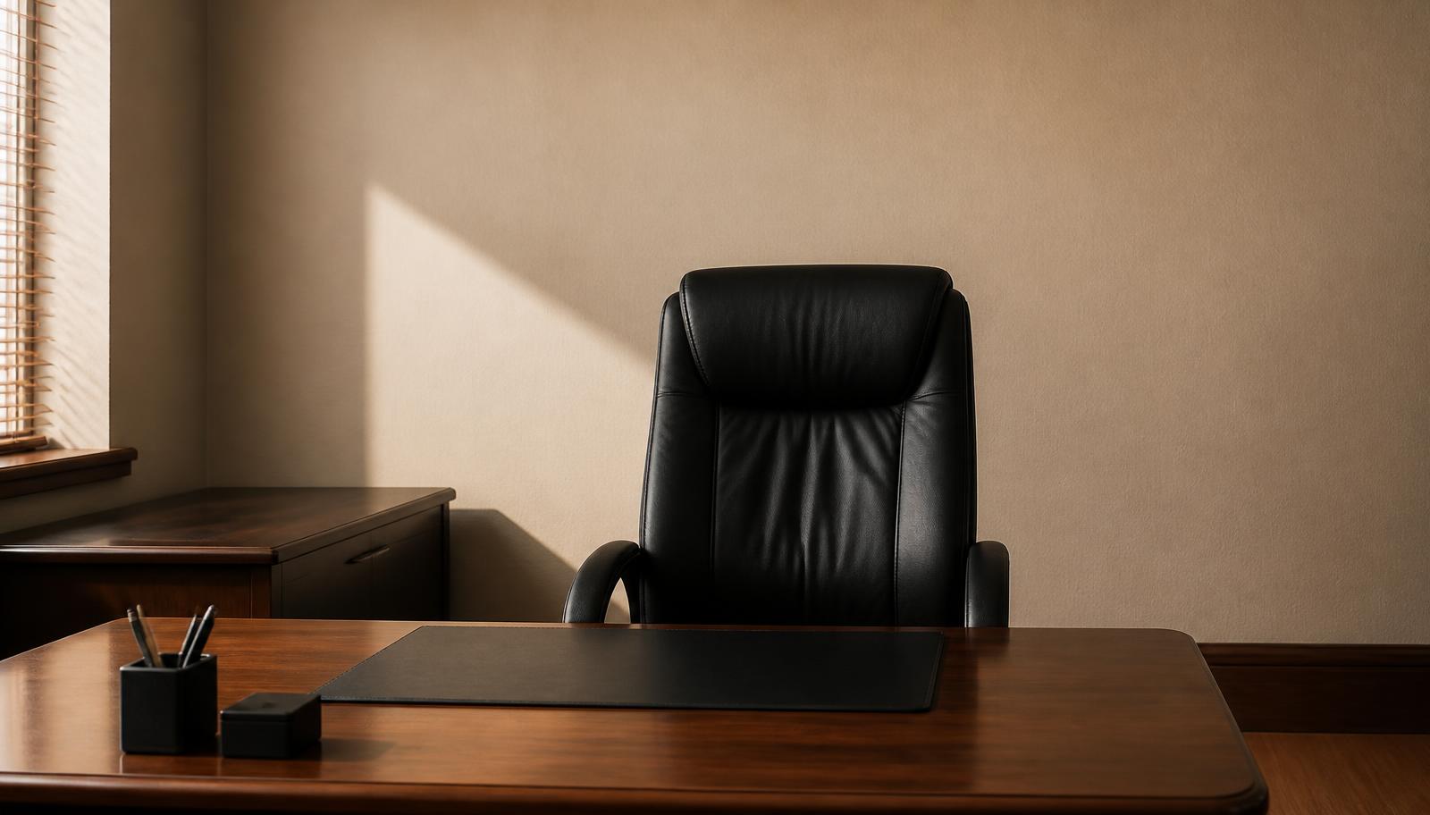 Bewertungsabschlag Inhaberabhängigkeit – leerer Schreibtisch im Chefbüro eines mittelständischen Betriebs