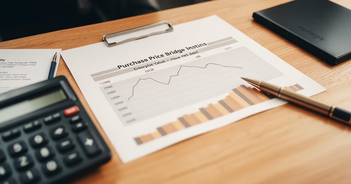 Cash-free/debt-free — Kaufpreisbrücke vom Unternehmenswert zum ausgezahlten Kaufpreis mit Abzug der Nettofinanzverbindlichkeiten