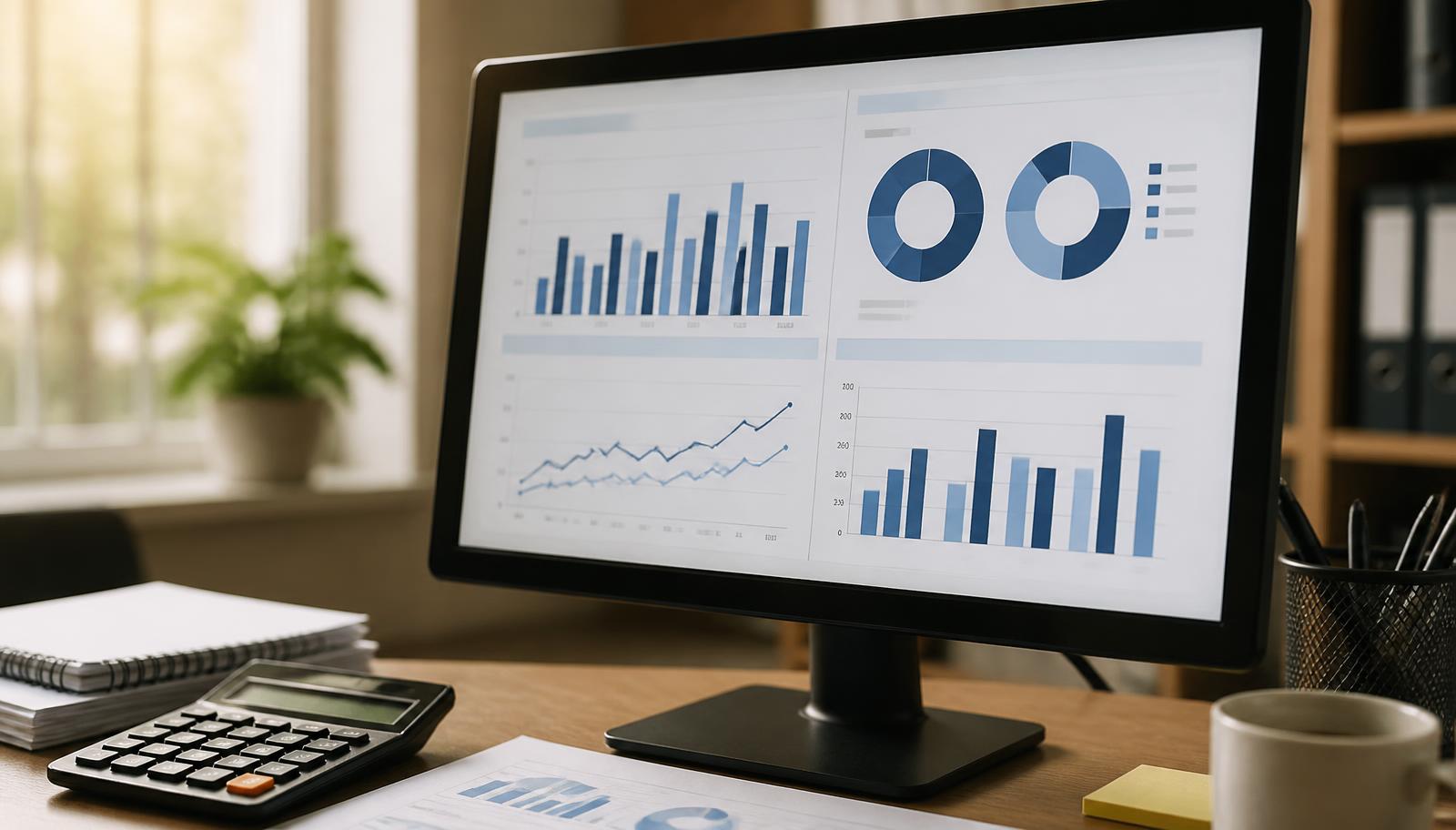 Financial Due Diligence vorbereiten – betriebswirtschaftliche Auswertung mit Vorjahresvergleich auf einem Bildschirm